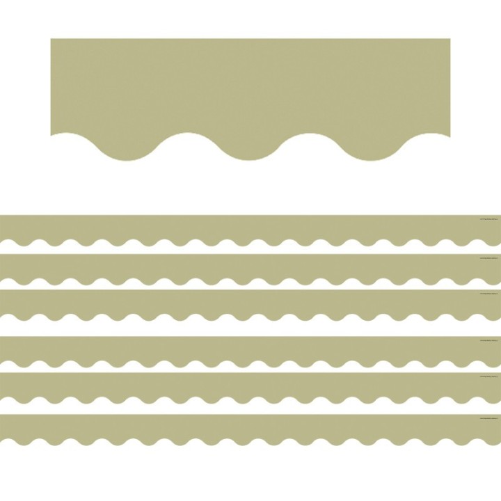Teacher Created Resources® Olive Green Scalloped Border Trim, 35 Feet Per Pack, 6 Packs