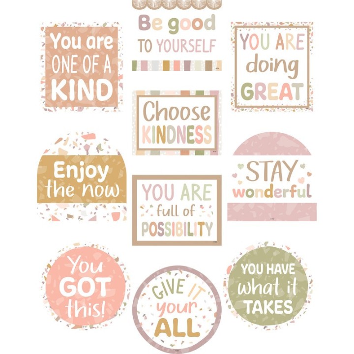 Teacher Created Resources® Terrazzo Tones Positive Sayings Accents, Pack of 30