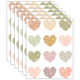 Teacher Created Resources® Terrazzo Tones Hearts Mini Accents, 36 Per Pack, 6 Packs