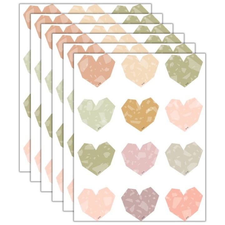 Teacher Created Resources® Terrazzo Tones Hearts Mini Accents, 36 Per Pack, 6 Packs