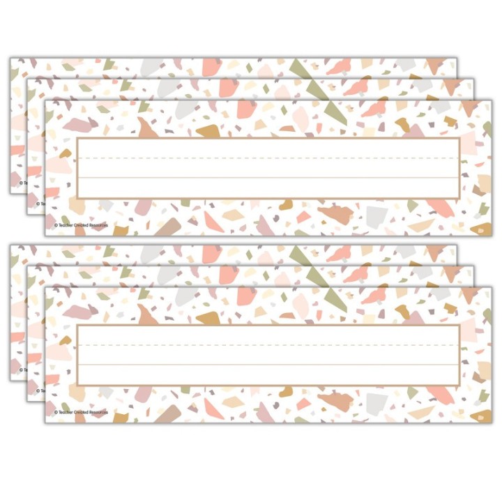 Teacher Created Resources® Terrazzo Tones Flat Name Plates, 36 Per Pack, 6 Packs