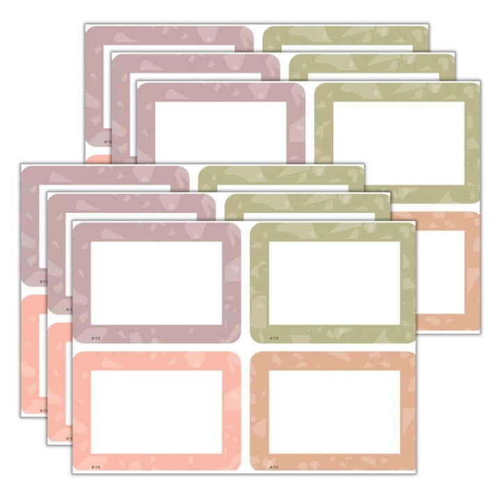Teacher Created Resources® Terrazzo Tones Name Tags/Labels - Multi-Pack, 36 Per Pack, 6 Packs
