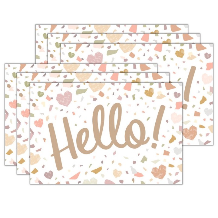 Teacher Created Resources® Terrazzo Tones Hello Postcards, 30 Per Pack, 6 Packs