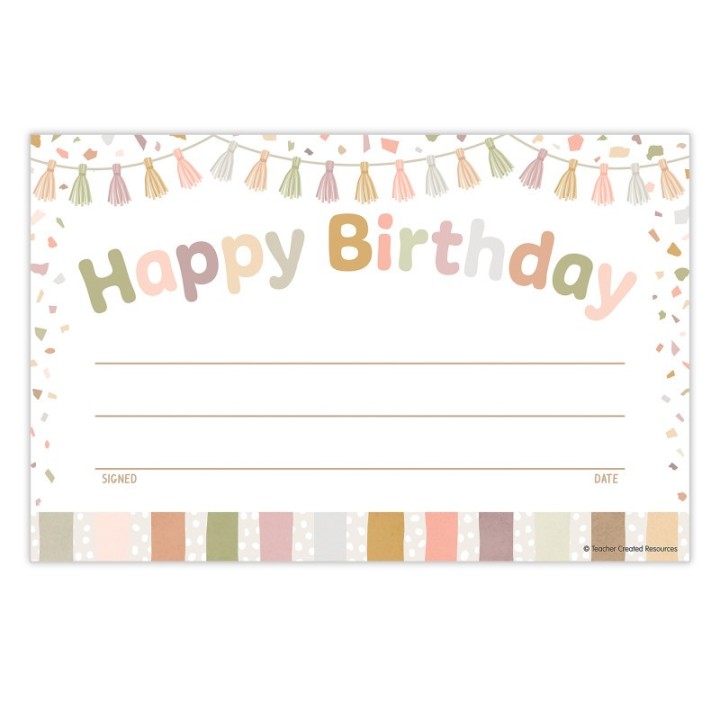Teacher Created Resources® Terrazzo Tones Happy Birthday Awards, Pack of 30