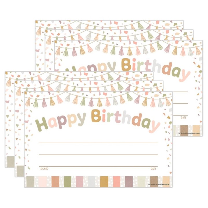Teacher Created Resources® Terrazzo Tones Happy Birthday Awards, 30 Per Pack, 6 Packs