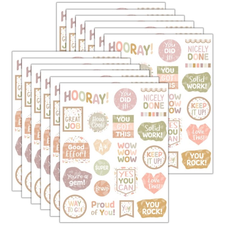 Teacher Created Resources® Terrazzo Tones Stickers, 120 Per Pack, 12 Packs