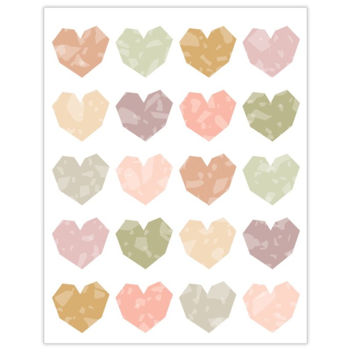 Teacher Created Resources® Terrazzo Tones Hearts Stickers, Pack of 120