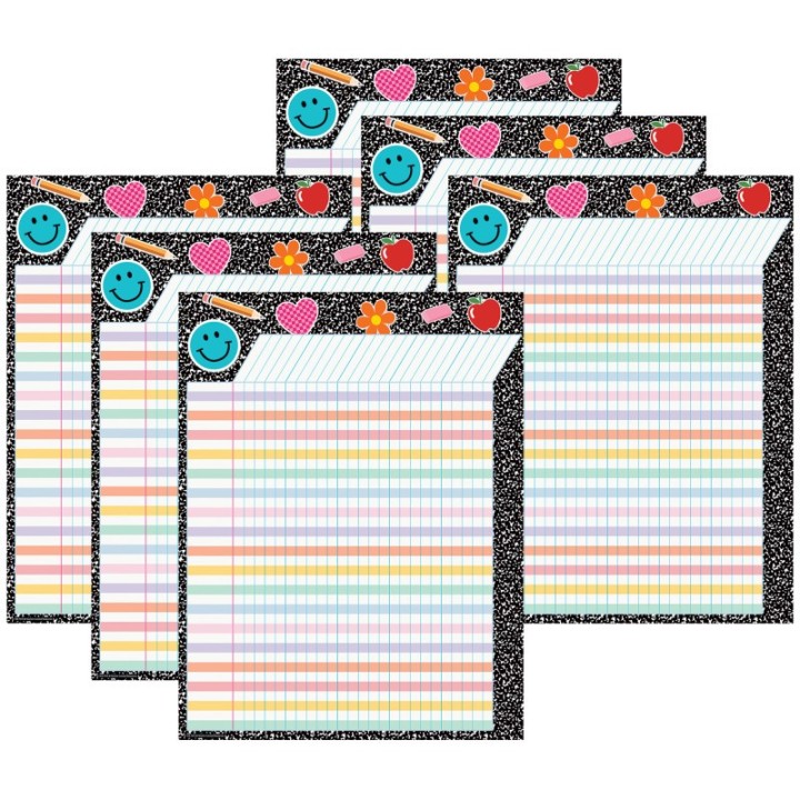 Teacher Created Resources® Cool for School Incentive Chart, 17" x 22", Pack of 6