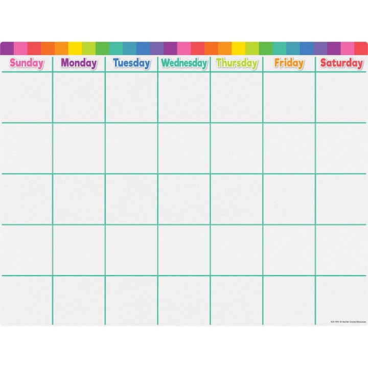Teacher Created Resources® Colorful Calendar Write-On/Wipe-Off Chart