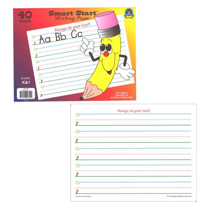 Teacher Created Resources® Smart Start K-1 Writing Paper: 40 Sheet Tablet