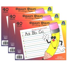 Teacher Created Resources® Smart Start K-1 Writing Paper: 40 Sheet Tablet, Pack of 3