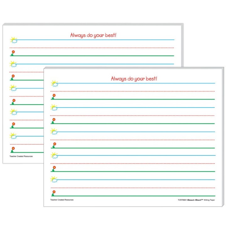 Teacher Created Resources® Smart Start K-1 Writing Paper: 100 Sheets Per Pack, 2 Packs