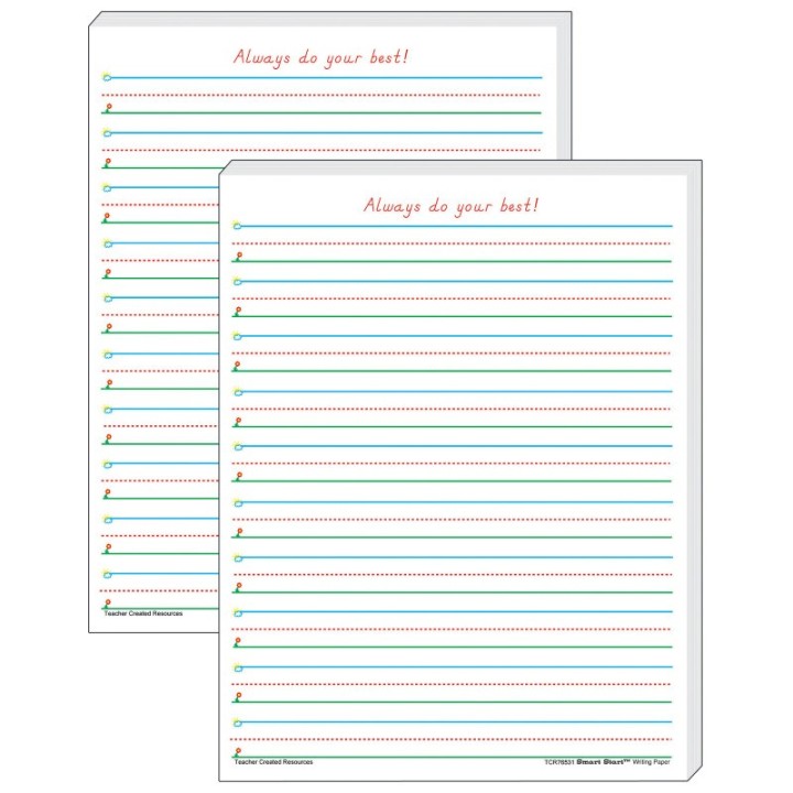 Teacher Created Resources® Smart Start 1-2 Writing Paper: 100 Sheets Per Pack, 2 Packs