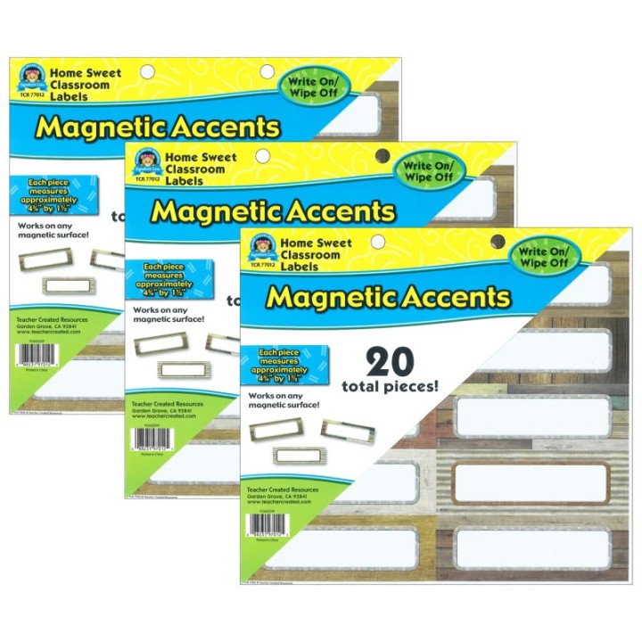 Teacher Created Resources® Home Sweet Classroom Labels Magnetic Accents, 20 Per Pack, 3 Packs