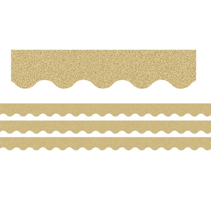 Teacher Created Resources® Gold Glitz Scalloped Border Trim, 35 Feet Per Pack, 3 Packs