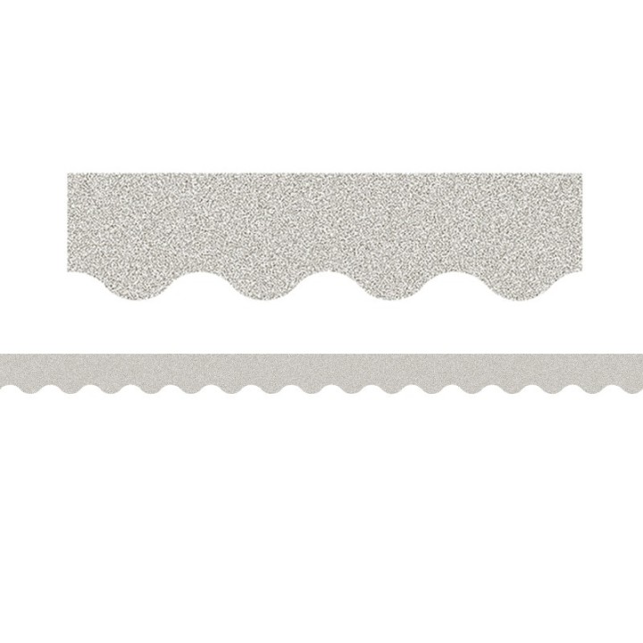Teacher Created Resources® Silver Glitz Scalloped Border Trim, 35 Feet