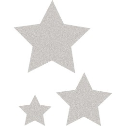 Teacher Created Resources® Silver Glitz Stars Accents, Assorted Sizes, Pack of 30