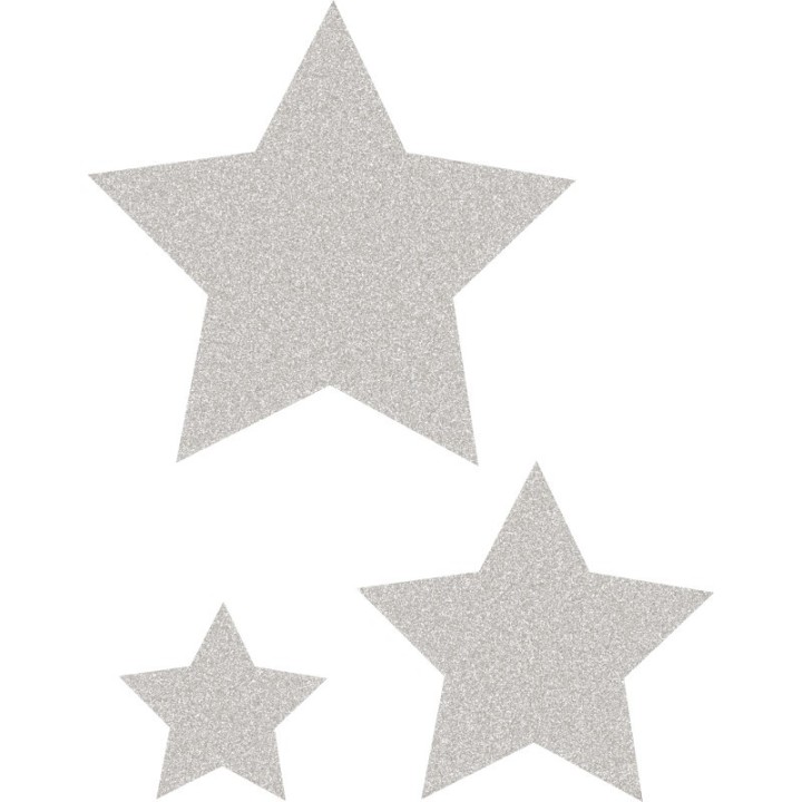 Teacher Created Resources® Silver Glitz Stars Accents, Assorted Sizes, Pack of 30