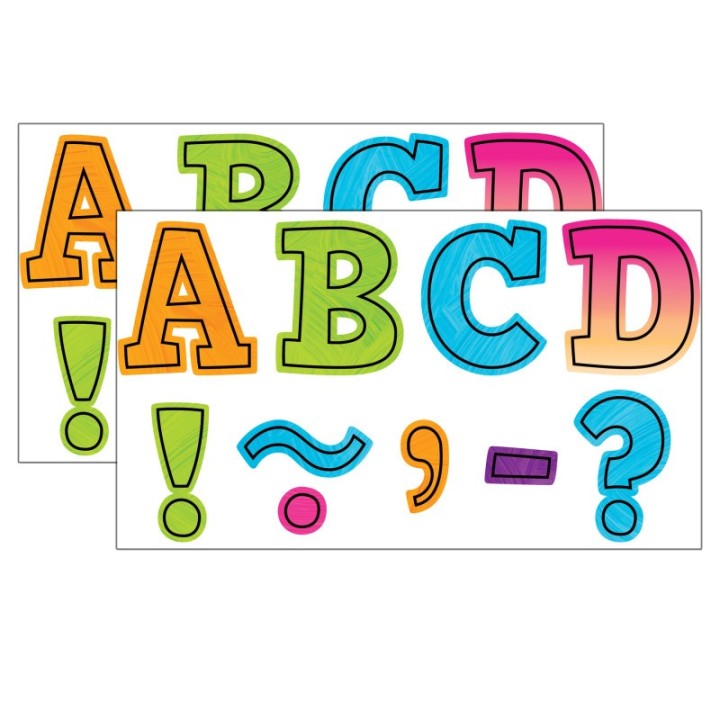 Teacher Created Resources® Brights 4Ever Bold Block 3" Magnetic Letters, 55 Pieces Per Pack, 2 Packs
