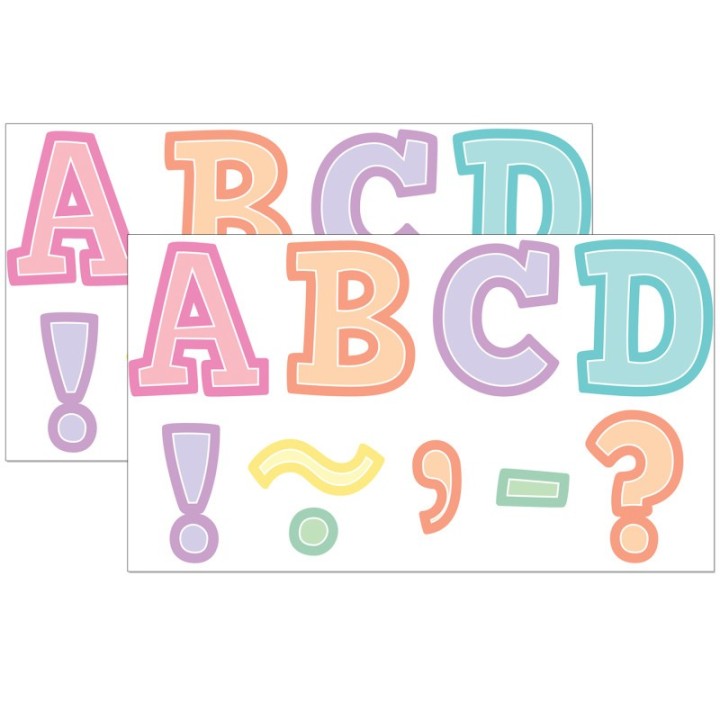 Teacher Created Resources® Pastel Pop Bold Block 3" Magnetic Letters, 55 Pieces Per Pack, 2 Packs