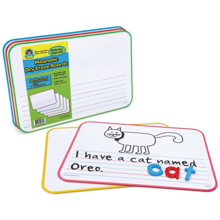 Teacher Created Resources® Magnetic Double-Sided Show and Tell Early Writing Dry Erase Boards, Pack of 5