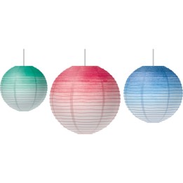 Teacher Created Resources® Watercolor Hanging Paper Lanterns, Assorted Colors & Sizes, Pack of 3