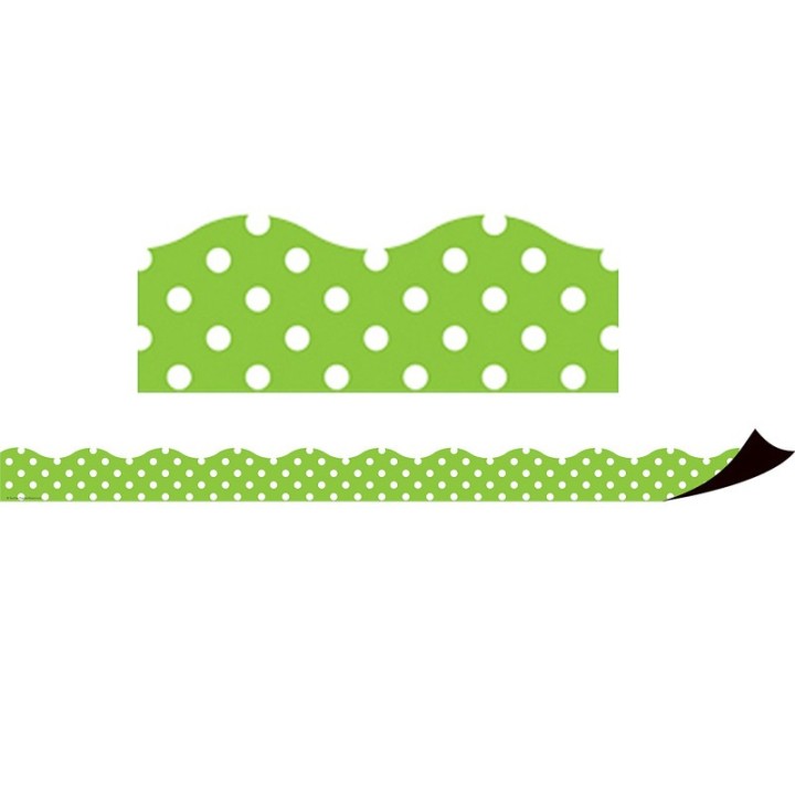 Teacher Created Resources® Magnetic Borders, Lime Polka Dots, 24 Feet