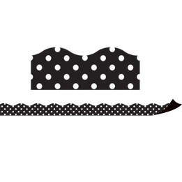 Teacher Created Resources® Magnetic Borders, Black Polka Dots, 24 Feet