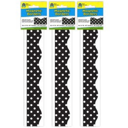 Teacher Created Resources® Magnetic Borders, Black Polka Dots, 24 Feet Per Pack, 3 Packs