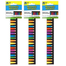 Teacher Created Resources® Magnetic Borders, Colored Pencils, 24 Feet Per Pack, 3 Packs