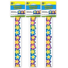 Teacher Created Resources® Magnetic Borders, Neon Stars, 24 Feet Per Pack, 3 Packs