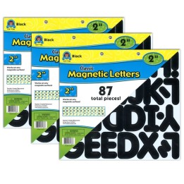 Teacher Created Resources® Black Classic 2" Magnetic Letters, 87 Pieces Per Pack, 3 Packs
