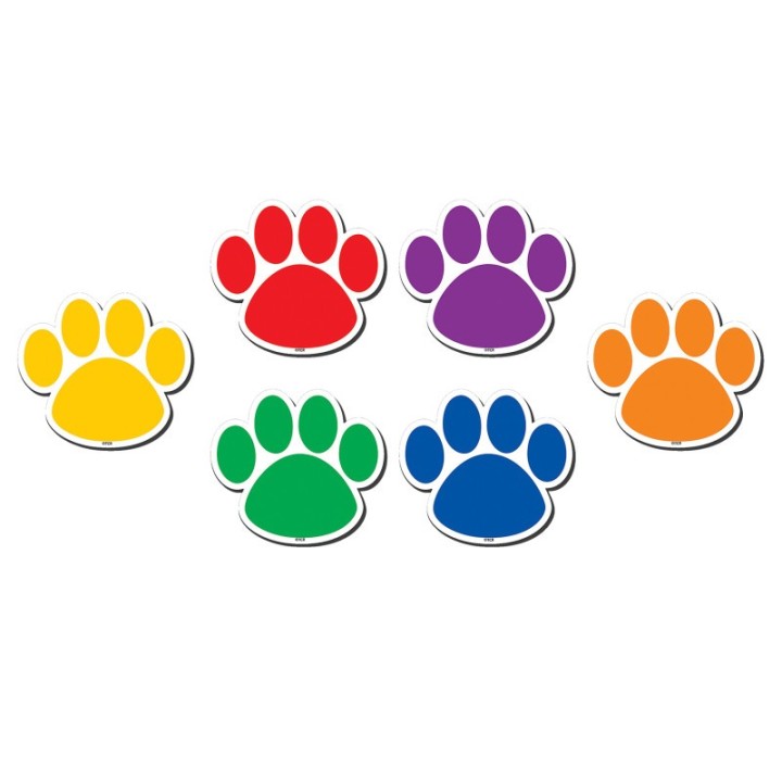 Teacher Created Resources® Colorful Paw Prints Magnetic Accents, Pack of 18