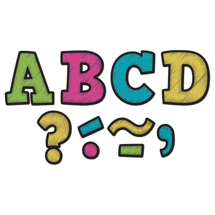 Teacher Created Resources® Chalkboard Brights Bold Block 3" Magnetic Letters, 55 Pieces