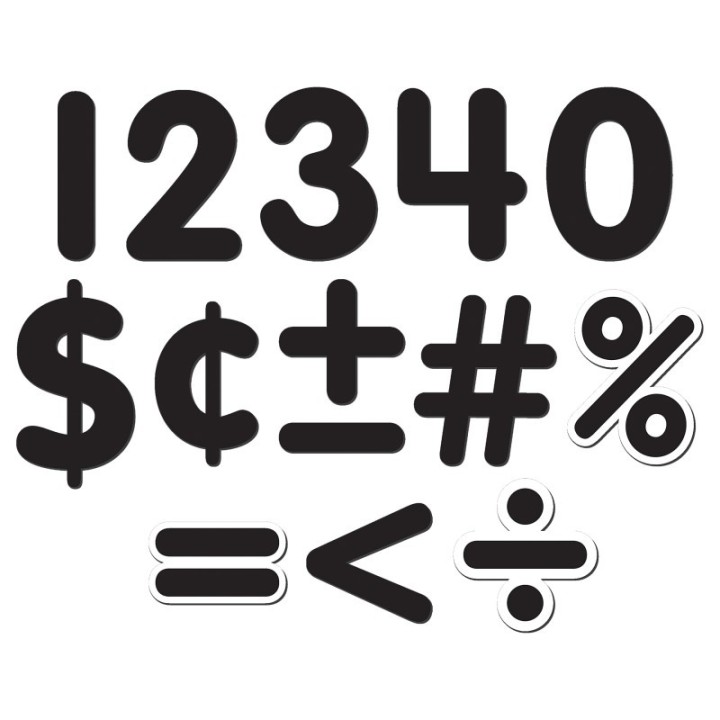 Teacher Created Resources® Black Classic 2-1/2" Magnetic Numbers, 65 Pieces