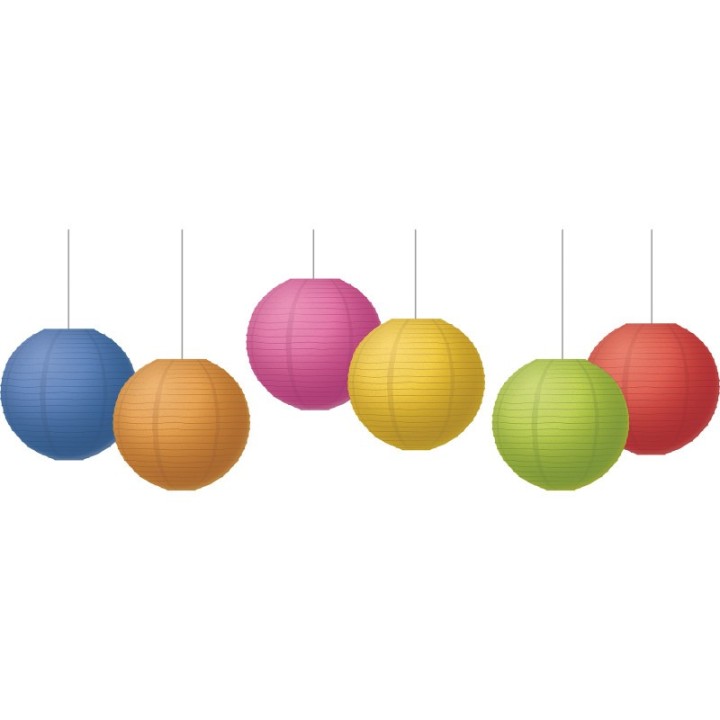 Teacher Created Resources® Colorful 8" Hanging Paper Lanterns, Pack of 6