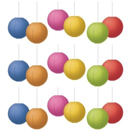 Teacher Created Resources® Colorful 8" Hanging Paper Lanterns, 6 Per Pack, 3 Packs