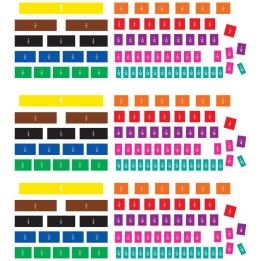 Teacher Created Resources® Fraction Tiles Magnetic Accents, 66 Pieces Per Pack, 3 Packs
