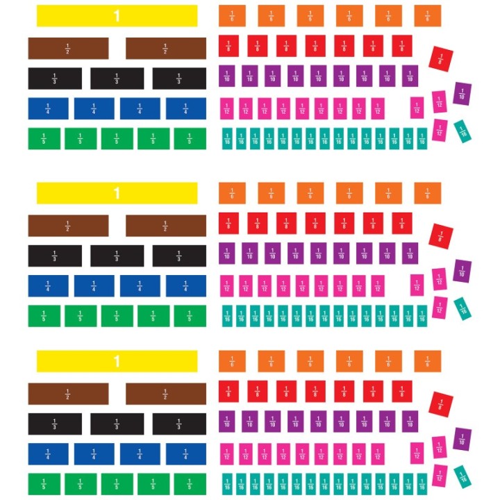 Teacher Created Resources® Fraction Tiles Magnetic Accents, 66 Pieces Per Pack, 3 Packs