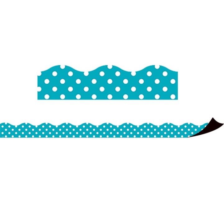 Teacher Created Resources® Teal Polka Dots Magnetic Border, 24 Feet