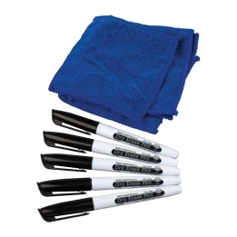 Teacher Created Resources® Dry Erase Pens & Microfiber Towels Set, 5 Each, 10 Total Pieces