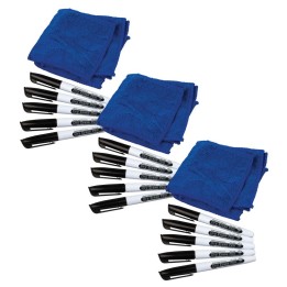 Teacher Created Resources® Dry Erase Pens & Microfiber Towels, 5 Sets Per Pack, 3 Packs