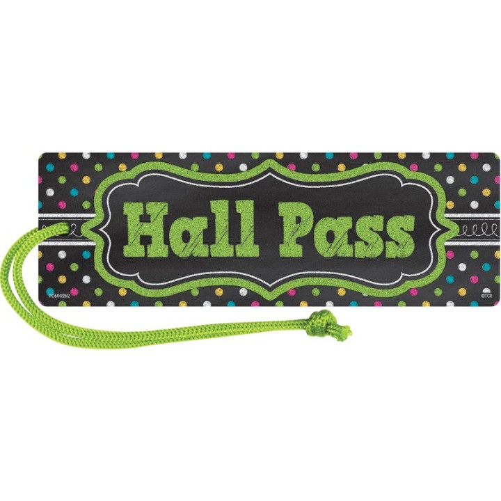 Teacher Created Resources® Chalkboard Brights Magnetic Hall Pass, Pack of 6