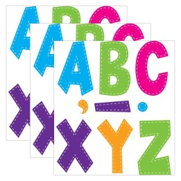 Teacher Created Resources® Multi Bright Stitch 7" Fun Font Letters, 120 Pieces Per Pack, 3 Packs