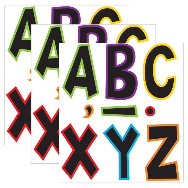 Teacher Created Resources® Electric Bright 7" Fun Font Letters, 120 Pieces Per Pack, 3 Packs