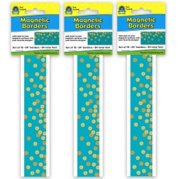 Teacher Created Resources® Teal Confetti Magnetic Border, 24 Feet Per Pack, 3 Packs