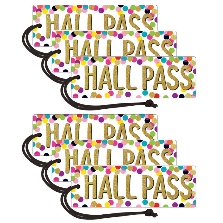 Teacher Created Resources® Confetti Magnetic Hall Pass, Pack of 6