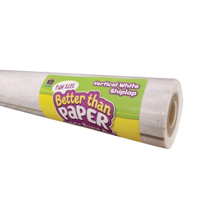 Teacher Created Resources® Fun Size Better Than Paper® Bulletin Board Roll, 18" x 12', Vertical White Shiplap