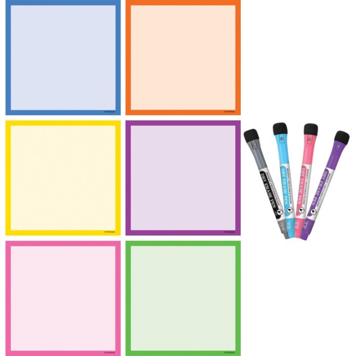 Teacher Created Resources® Colorful Dry-Erase Magnetic Square Notes