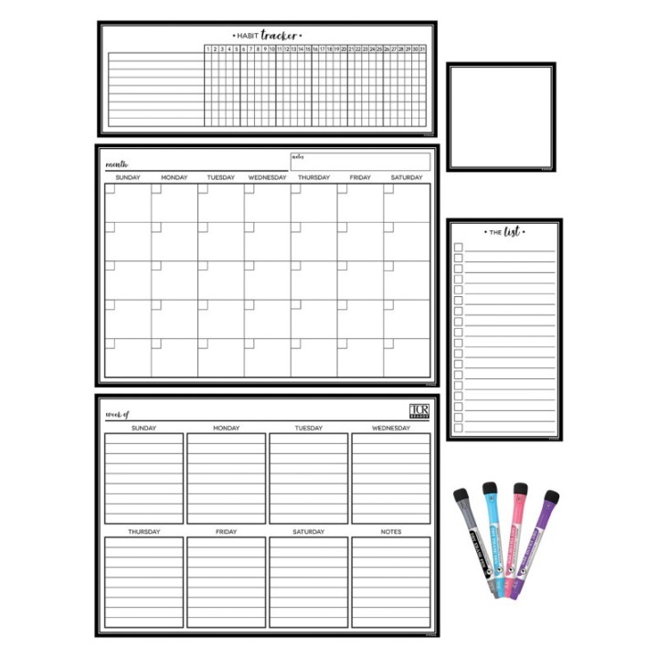 Teacher Created Resources® Black & White Dry-Erase Magnetic Calendar Set